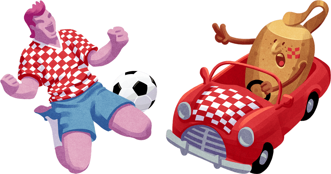 igrač i krumpir u autu